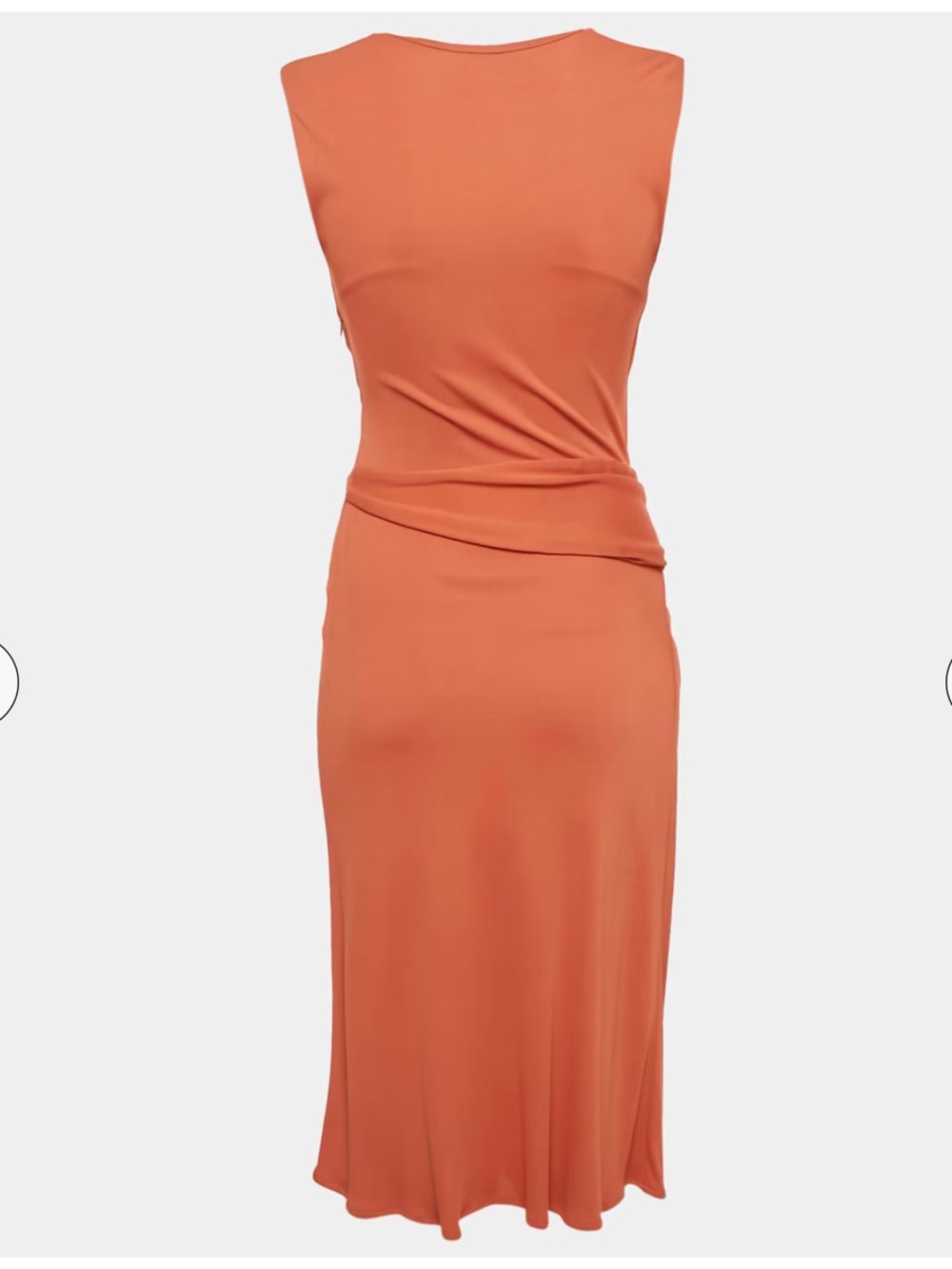Salvatore Ferragamo Burnt Orange V Neck Midi Dress - Picture 2 of 11